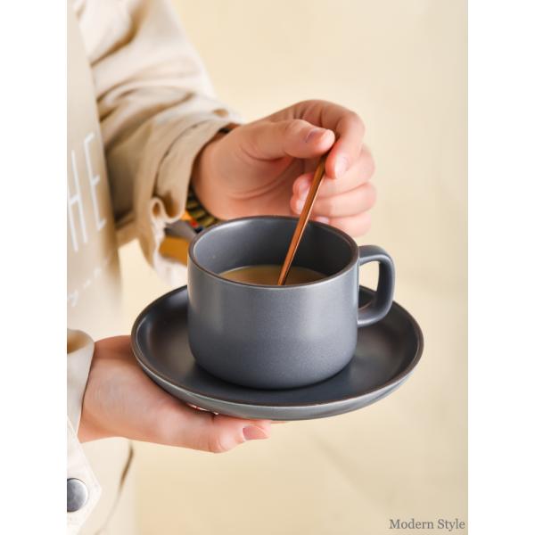 Nordic Design Style Handmade Ceramic Coffee Mug And Saucer Set For Sustainable Office