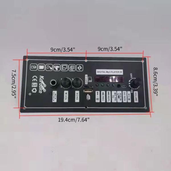 10W 20W Power Bluetooth Compatible Rechargeable Lithium Battery Amplifier Board with MP3 Player and Microphone