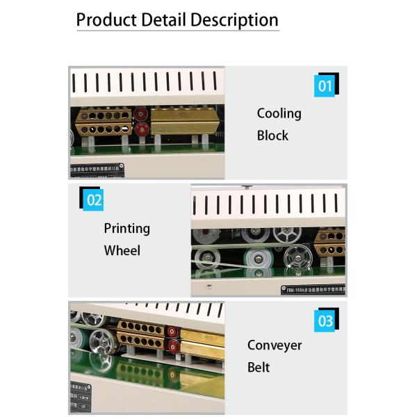 FR-980 Ink Coder Printer Vertical Continuous Plastic Bag Heat Band Sealer Packing Sealing Machine