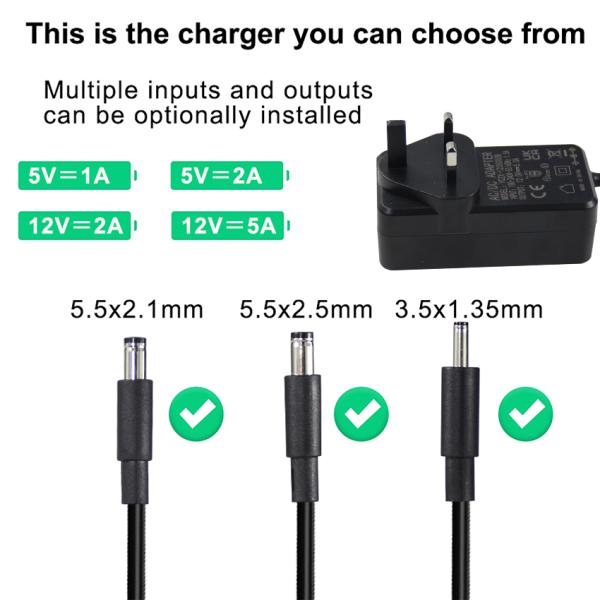 12V 5A AC to DC Power Adapter with UK 3pin Plug