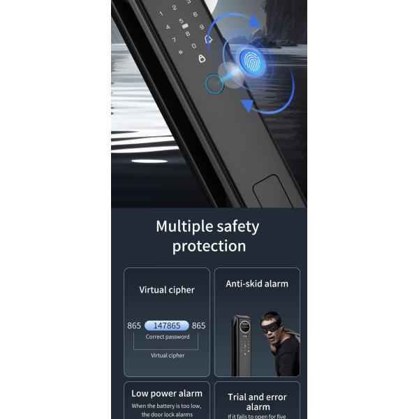 Qleung S959MAX Face Biometric Video Calling Fingerprint Recognition Key Card Tuya App Fully Automatic Smart Door Lock