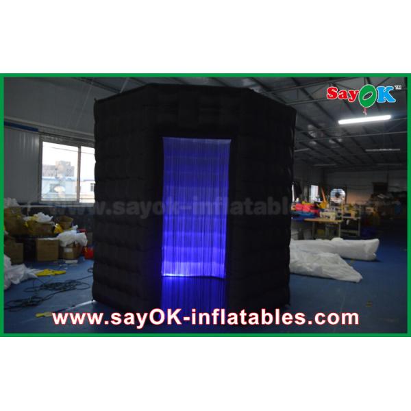 Inflatable Party Decorations 2m Height Black Inflatable Photo Booth Props Shell With Eight Angles Oxford Cloth