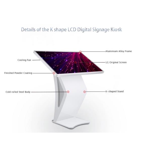 K Shape Floor Standing Digital Signage Information Kiosk Auto Loop Display