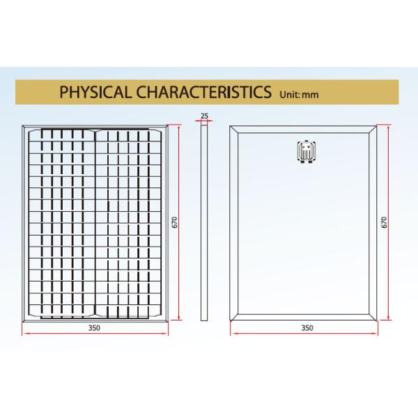 Anodized Aluminium Alloy 36 Cells Solar PV Panel