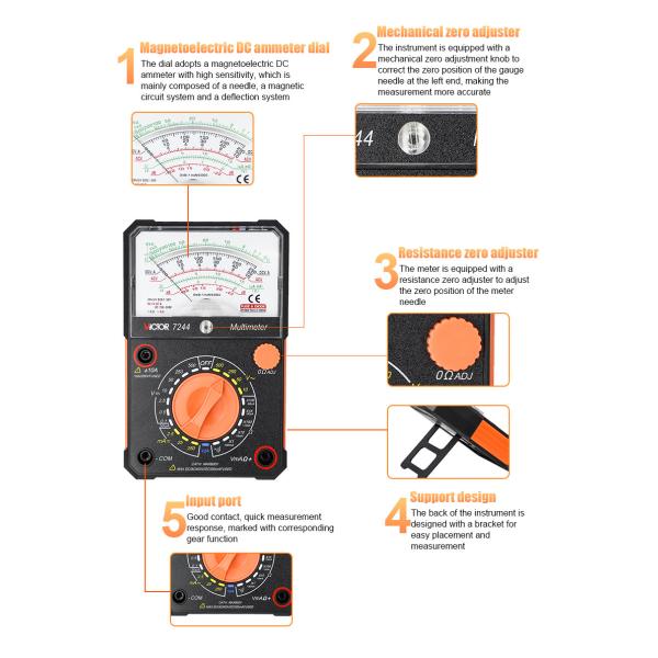 Portable Commercial Electric Analog Multimeter Tester For Small Current Circuits