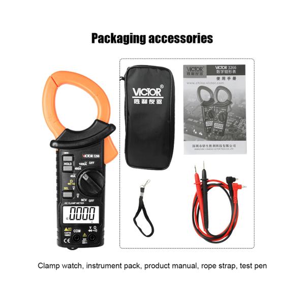 VICTOR 3266 HIGH-PRECISION DIGITAL CLAMP METER large screen display maximum display 4000 word height 15m