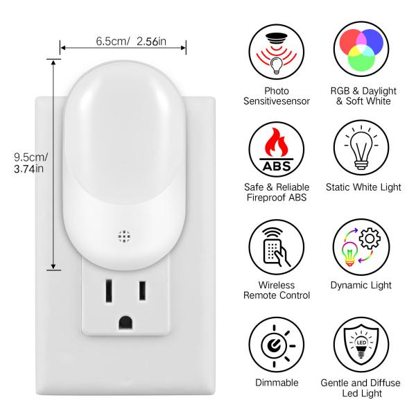 CE 0.7W Dimmable Night Lamp Efficient Night Light With Remote Control