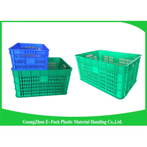 50.4L HDPE Plastic Food Crates / scratch proof stackable plastic storage bins