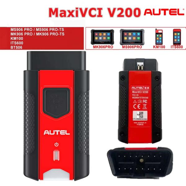 Autel MaxiVCI V200 VCI Compatible Bluetooth Interface Used With Tablets MS906 PRO MS906Pro-TS ITS600K KM100 BT609 BT608
