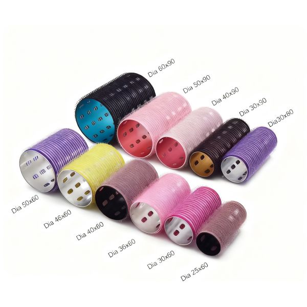 DANSKY Customize Size Hairdressing DIY Tools Many Sizes Self Grip Holding Hook and Loop Hair Roller Set Metal Big Hair Rollers