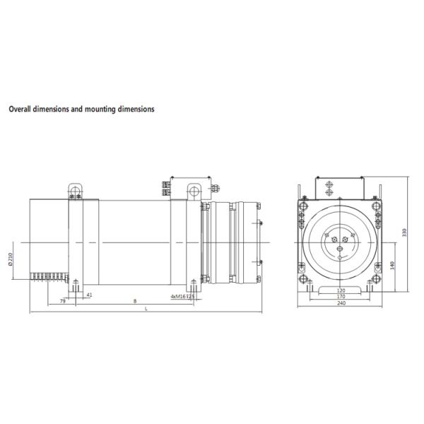 210 Pitch AC Elevator Gearless Traction Machine VVVF Control Lift Parts