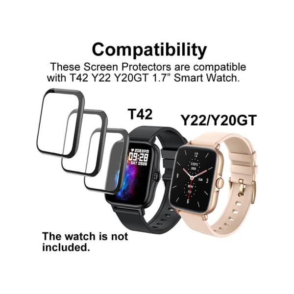 1.3inch Full Coverage Curved Edge Glass Smartwatch Screen Protector 3 PACK