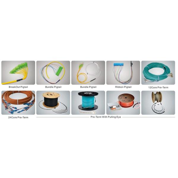 24FO Pre Terminated Multi Fiber Cables OFNP LSZH LC-LC With Pulling Socket