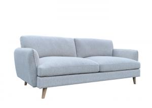 Quality Wooden Legs Three Seater Fabric Couch Removable 3 Seater Sofa Grey Foam Fiber Padded for sale