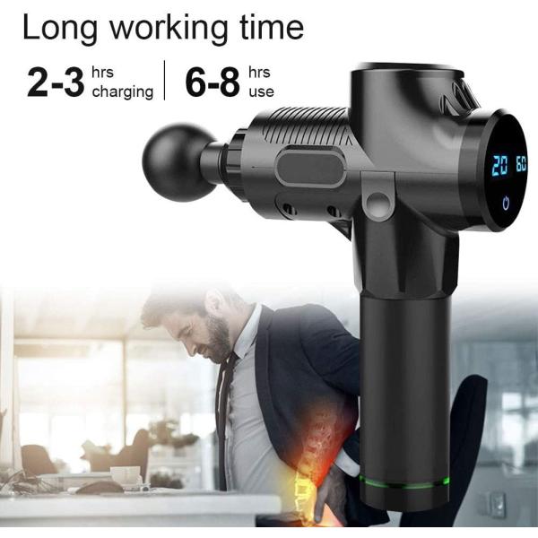 2500mAh 30 Speeds Handheld Percussion Massager Ultra Quiet LCD Touch Screen