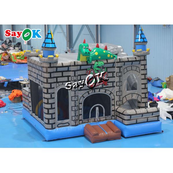 Dino Stroll Inflatable Bounce House Slide With Ball Pit Pool