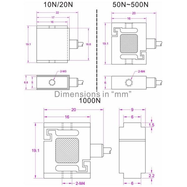 Miniature force transducer 500N mini force sensor tension load cell 50kg