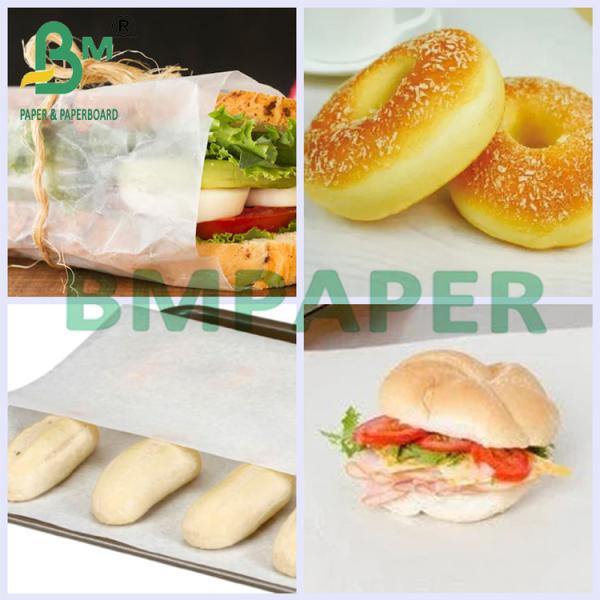Grade 7 Bleached Compostable Grease Proof Paper For Fast Food Wrapping