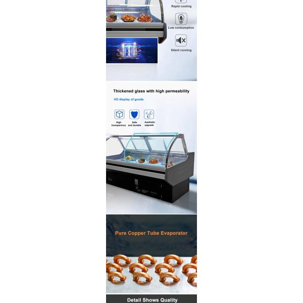 Multifunctional Glass Deli Showcase Single Temperature Deep Fridge