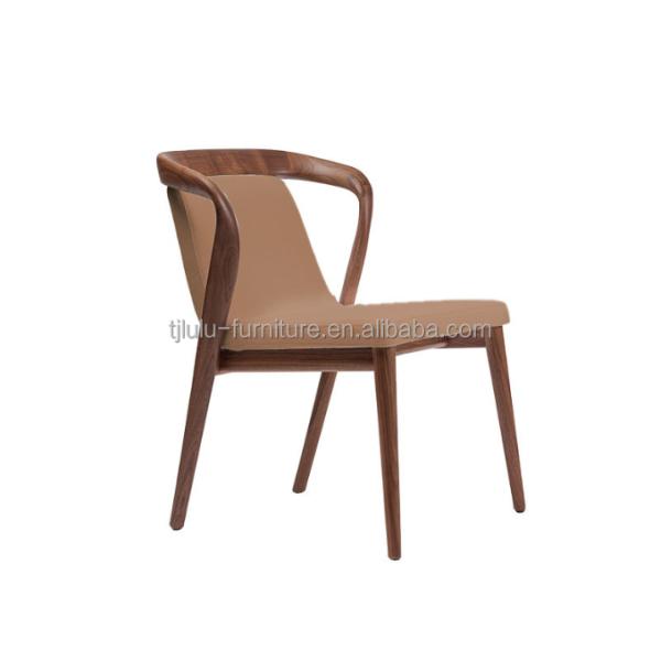 White/Brown Nordic Design Modern Sample Restaurant Chairs Solid Wood PU Leather Dining Room Chair