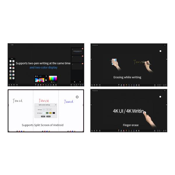 Android 11.0 Interactive Whiteboard 86inch Interactive Display Infrared 20 Touch windows 40 Touch for School and Conference
