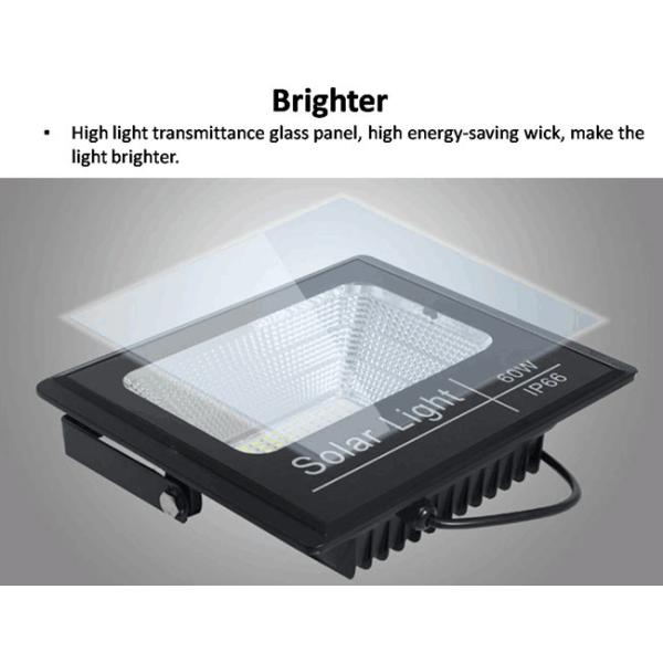 60W IP66 Square Outdoor Solar Lighting System Intelligent Light Controlled 23H
