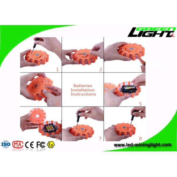 Plastic Emergency Disc LED Warning Light USB Rechargeable 3 LED Road Flare Traffic