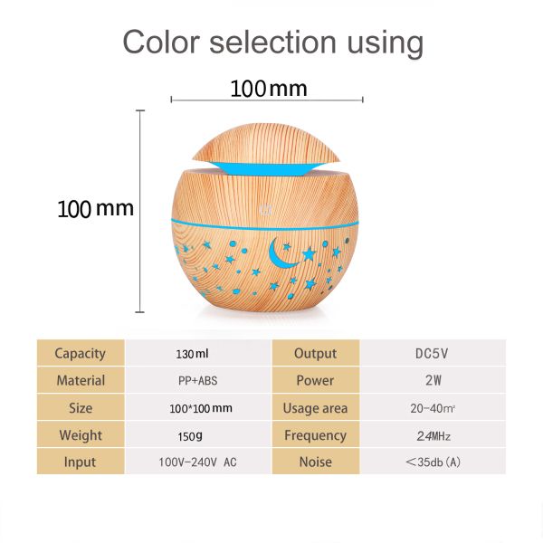 Sleek Minimalist Design Diffuser With Wood Grain Finish And Non-Slip Base