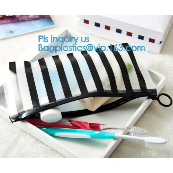 slider LDPE A5 plastic document bag, Zipper slider clear custom undergarment packaging bag, Frosted PVC Swimwear Packing