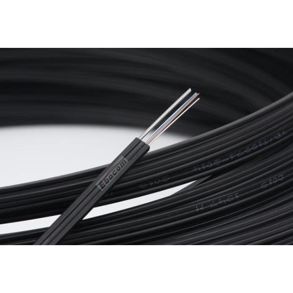 Black Ebocom Self Support Fiber Drop Cable / FTTH Drop Cable with Messenger Wire