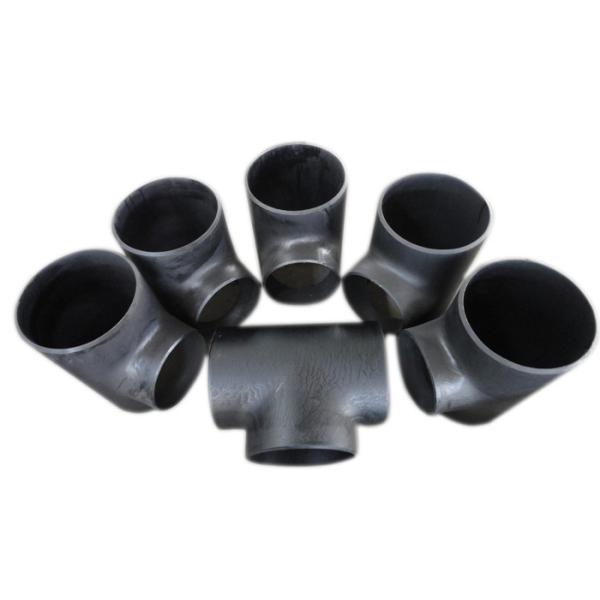 CS SS 14'' 16'' 18'' Butt Welded Pipe Fitting Tee Seamless Black Rust Proof Oil