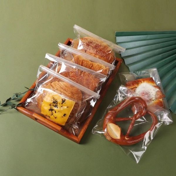 Custom Transparent Bread Bag With Tin Tie For Food Packaging