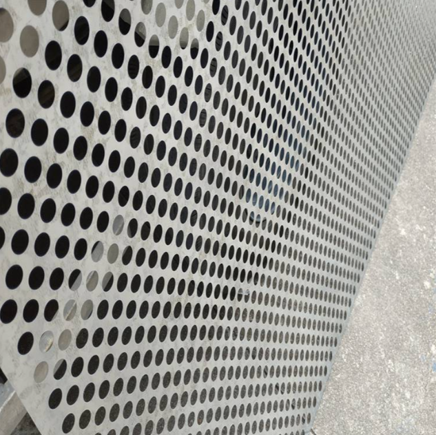 Close-up view of perforated wire mesh craftsmanship