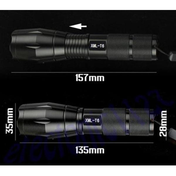 Dry Batteries Powered E17 CREE XM-L T6 2000Lumens Zoomable CREE LED Flashlight Torch