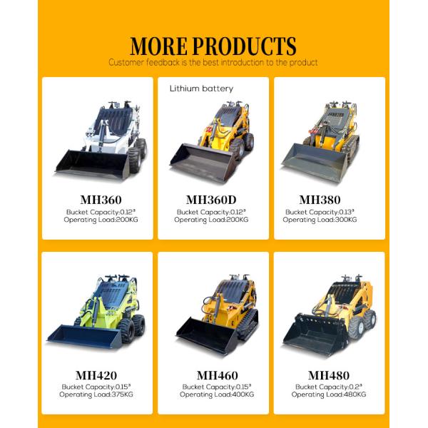 Cheap Skid Steer Gasoline Loader With Bucket Different Attachment Skid Steer Loader