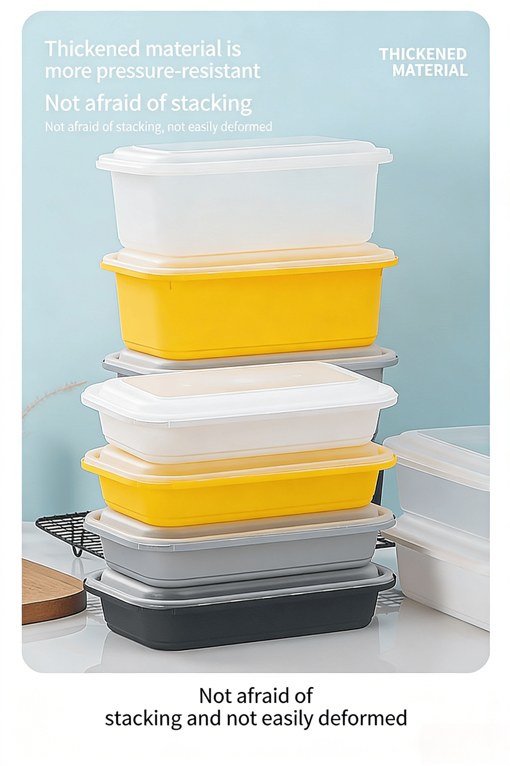 rectangular plastic food container with lid takeaway food container meal prep food container food storage container