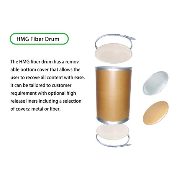 90L Hot Melt Glue Fiber Drum with Steel Cover - 571.5mm Diameter