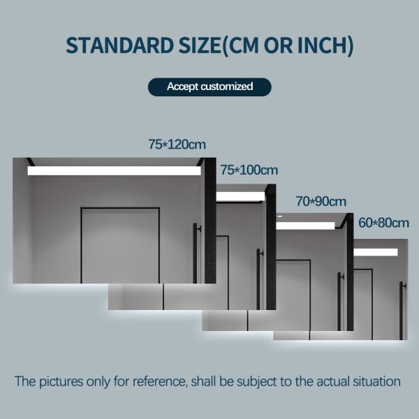 Vanity Dimmable LED Bathroom Mirror , Lighted Wall Mounted Mirrors For Bathrooms