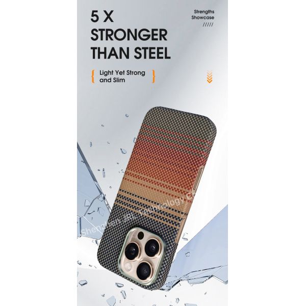 Customized Sunset Pattern Super Thin Aramid Carbon Fiber Mobile Cover for iPhone 17 Pro