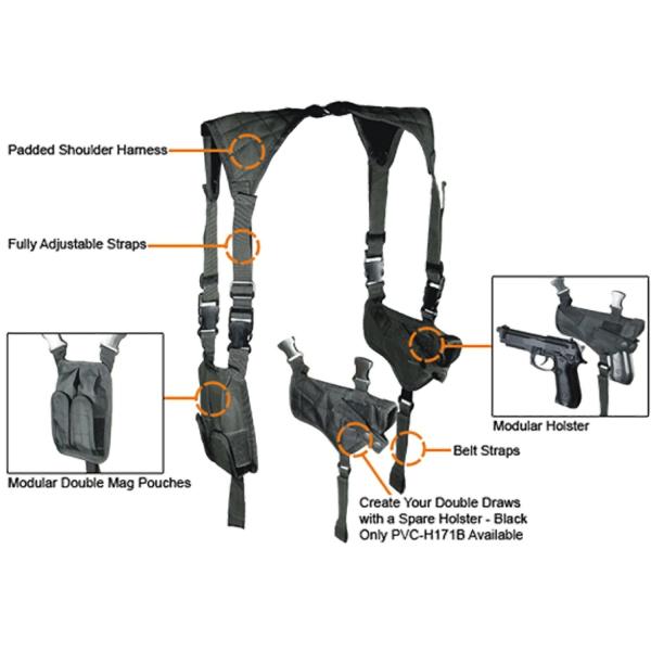 Tactical Vertical Tactical Gun Holsters Polyester Concealed Carry
