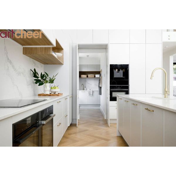 Modern Design White Color Kitchen Cabinet with Functional Storage Solution for Modular Kitchen