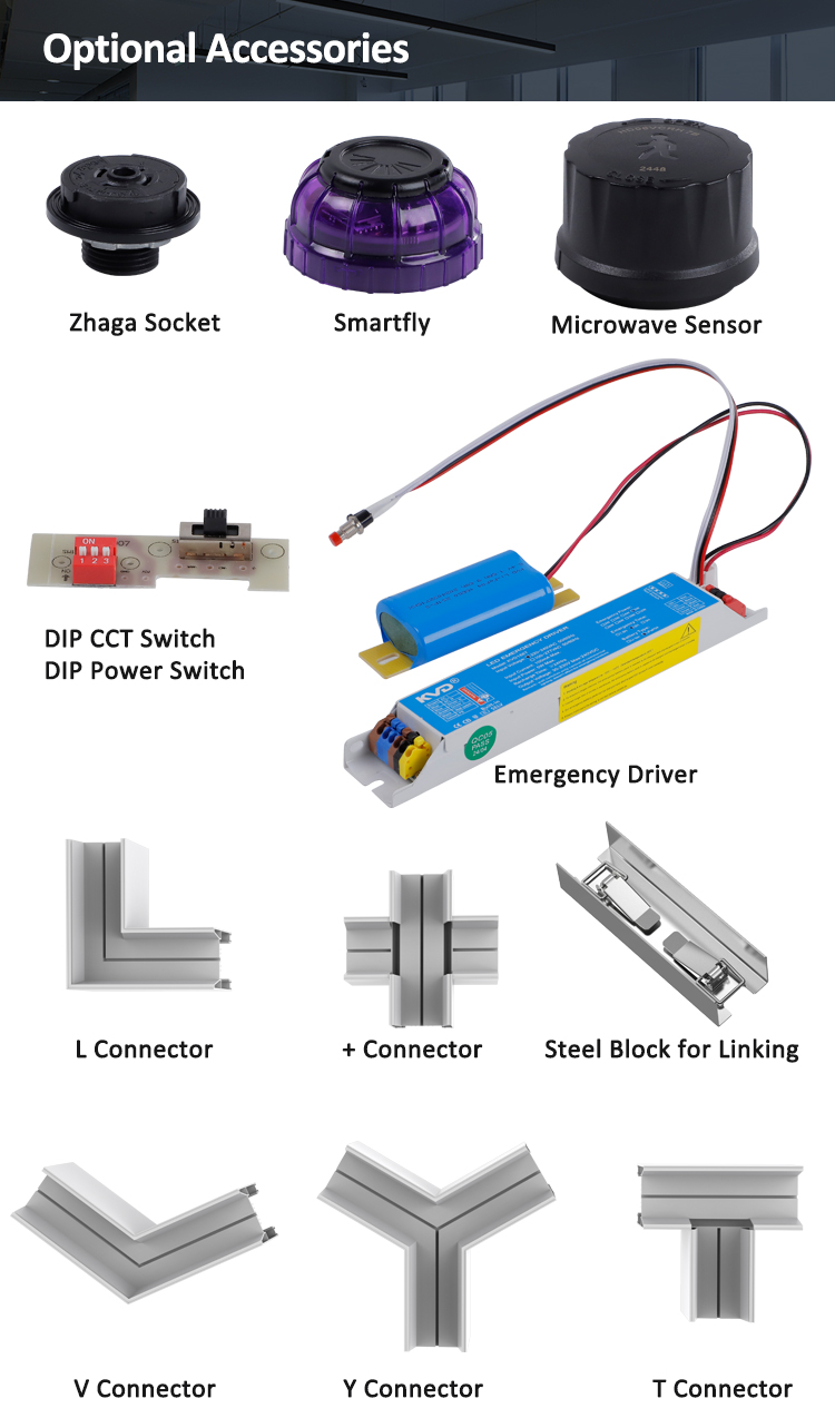 Seamless Linking LED Linear Light with UGR