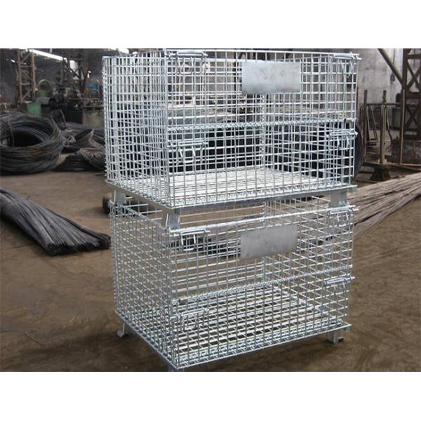Metal Stackable Welded Wire Containers Collapsible Wire Mesh Containers