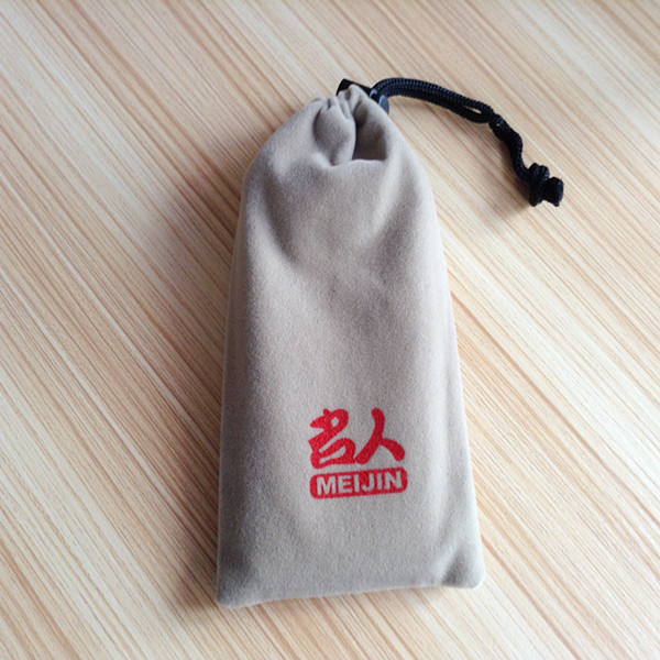 Portable Black Velvet Drawstring Bag Lightweight For Electronics / Gift