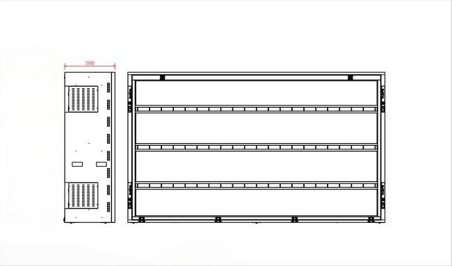 55 Inch 2x2 Transparent Advertising Display Cabinet for Large Visual Presentation