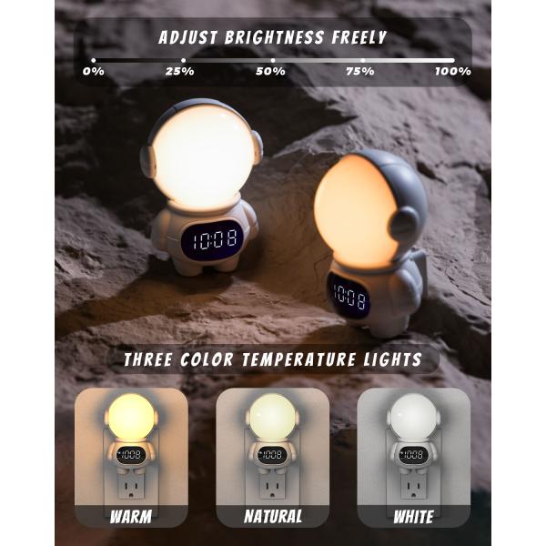 Rechargeable LED Astronaut Night Light Spaceman Model Multi-Speed Dimming Remote Control Modern Timer Small Plug-In Kids' Living