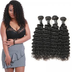 China Authentic Long Deep Wave Hair Bundles , Full Deep Wave Human Hair Weave on sale