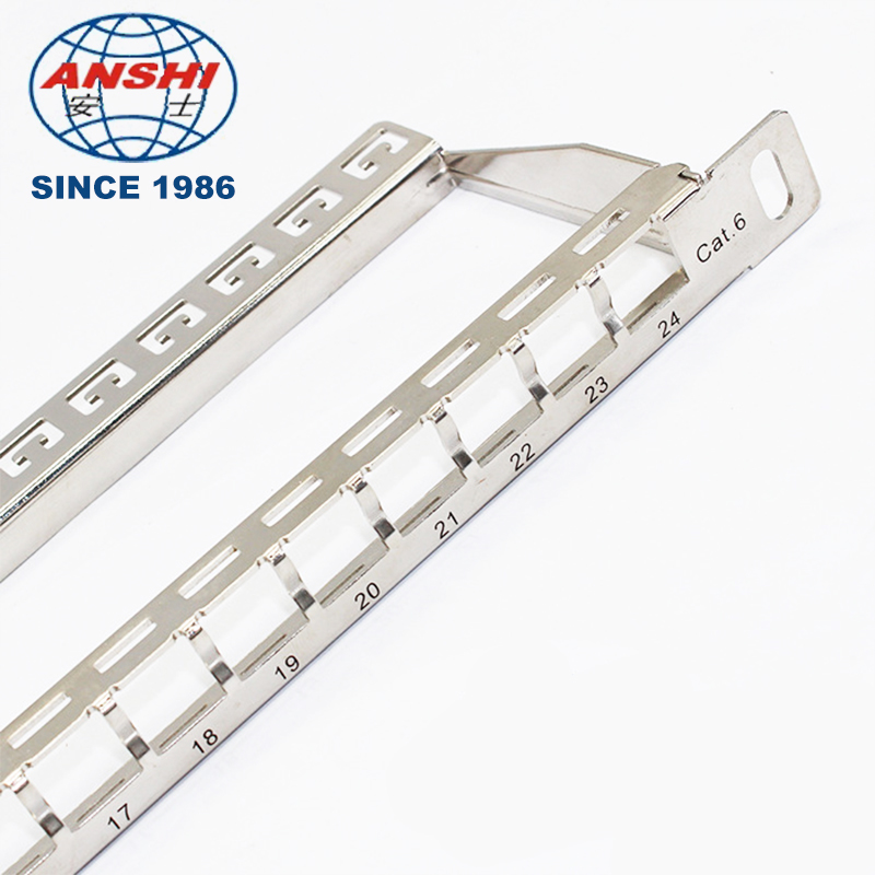 0.5U 19 Inch 24 Port STP Empty Blank Patch Panel, Highly Integrated Stainless Steel