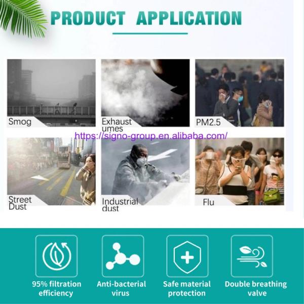 Public Place 3D Disposable Protective Face Mask With Breather Replaceable Filter