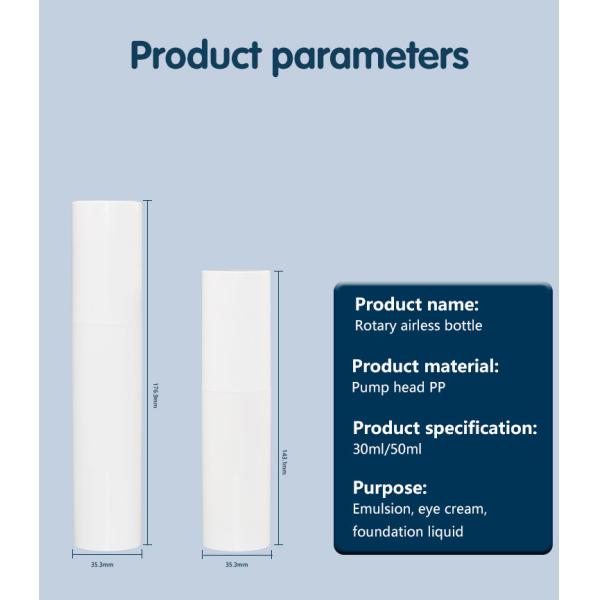 PP Rotary Replaceable Airless Pump Bottles 30ML And 50ML